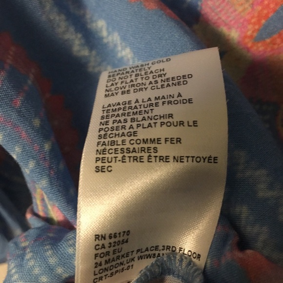 Cleobella Boho Blue Abstract Bell Sleeve Dress - Picture 10 of 13